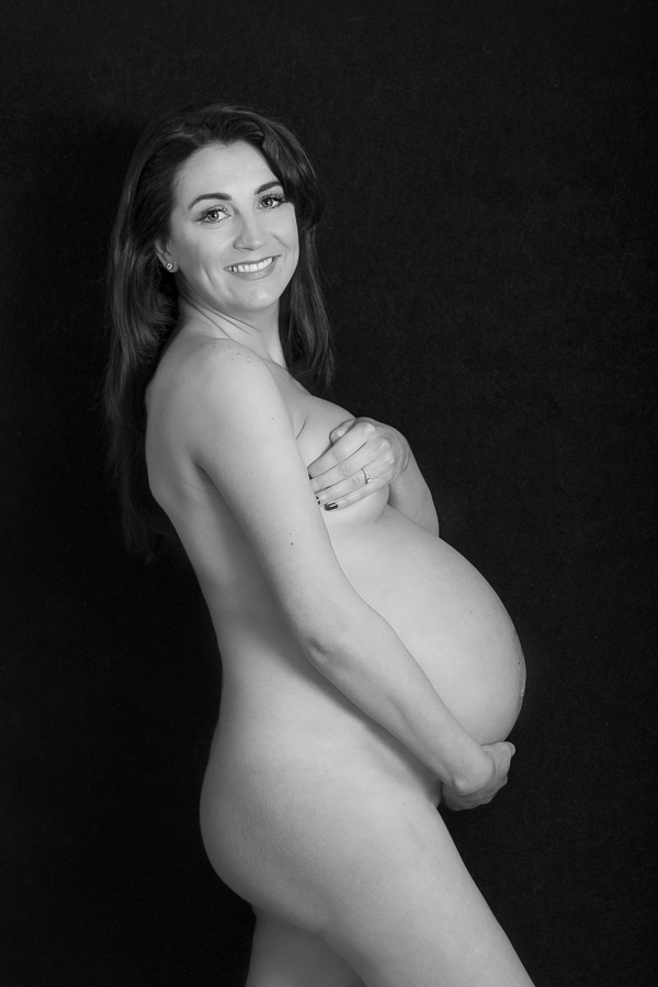 Black and white nude maternity photographer Dublin